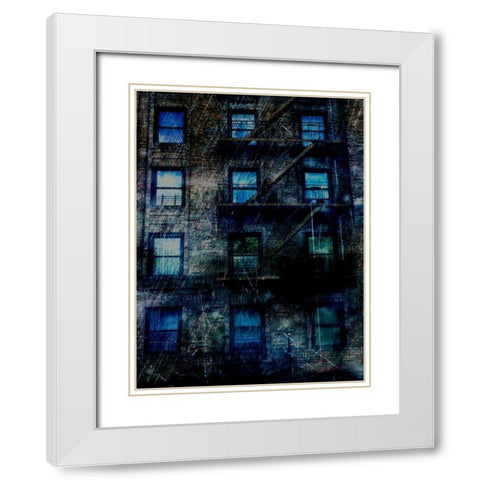 Resident Blue White Modern Wood Framed Art Print with Double Matting by Lewis, Sheldon