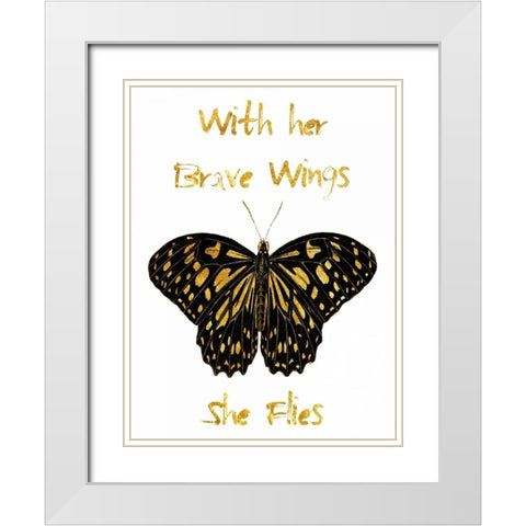 Brave Wings White Modern Wood Framed Art Print with Double Matting by Lewis, Sheldon