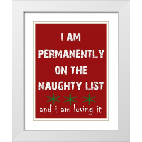 Naughty List White Modern Wood Framed Art Print with Double Matting by Lewis, Sheldon