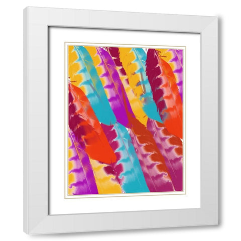 Bohemian Flock White Modern Wood Framed Art Print with Double Matting by Lewis, Sheldon