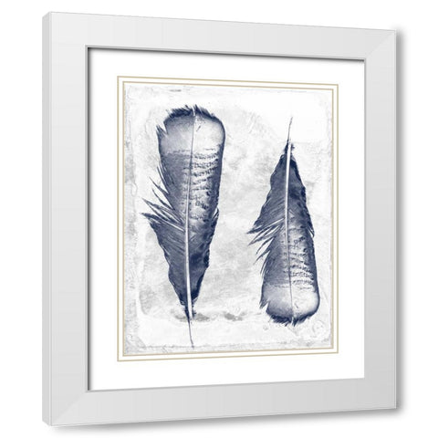 Feather Duo White Modern Wood Framed Art Print with Double Matting by Lewis, Sheldon