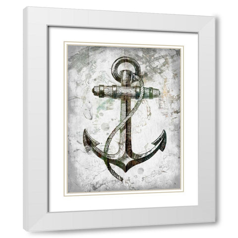 Anchors Away White Modern Wood Framed Art Print with Double Matting by Lewis, Sheldon