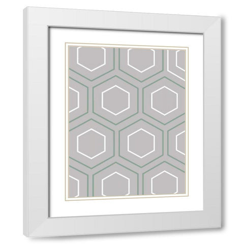 Geo Grey White Modern Wood Framed Art Print with Double Matting by Lewis, Sheldon