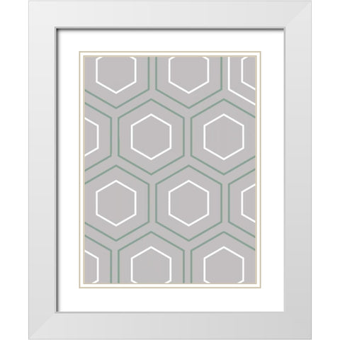 Geo Grey White Modern Wood Framed Art Print with Double Matting by Lewis, Sheldon
