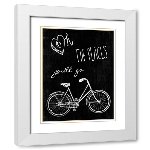 Oh The Places Youll Go White Modern Wood Framed Art Print with Double Matting by Lewis, Sheldon