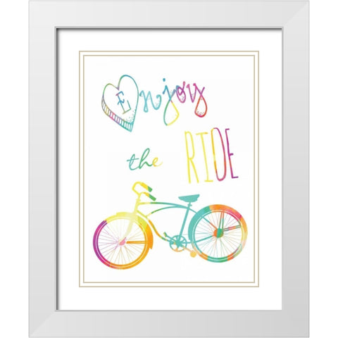 Enjoy The Ride White Modern Wood Framed Art Print with Double Matting by Lewis, Sheldon