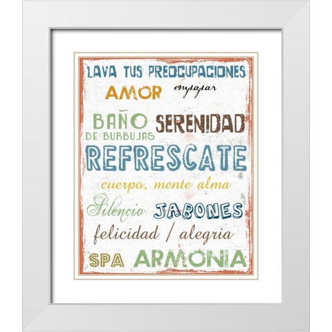 Spanish Bath White Modern Wood Framed Art Print with Double Matting by Lewis, Sheldon