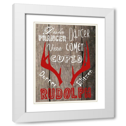 All Of The Other Reindeer White Modern Wood Framed Art Print with Double Matting by Lewis, Sheldon