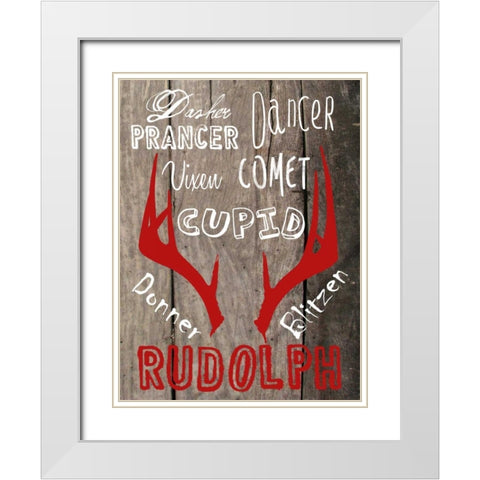 All Of The Other Reindeer White Modern Wood Framed Art Print with Double Matting by Lewis, Sheldon