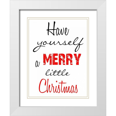 Merry Little White Modern Wood Framed Art Print with Double Matting by Lewis, Sheldon