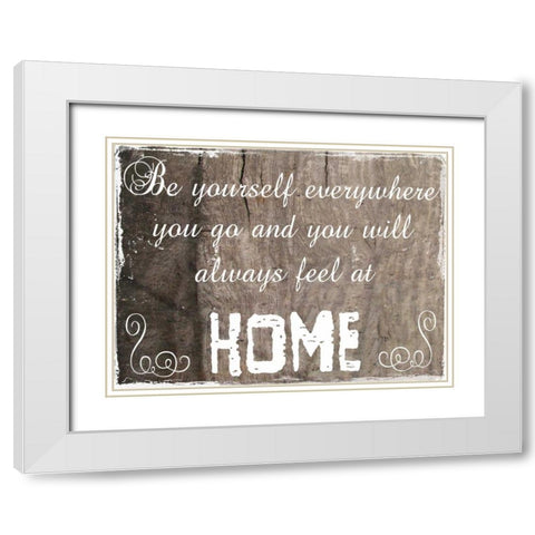 Be At Home White Modern Wood Framed Art Print with Double Matting by Lewis, Sheldon