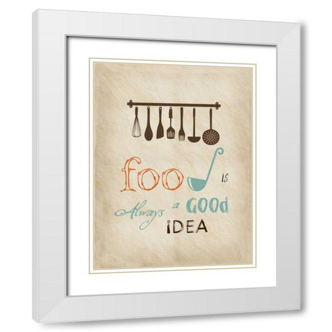 Good Food White Modern Wood Framed Art Print with Double Matting by Lewis, Sheldon