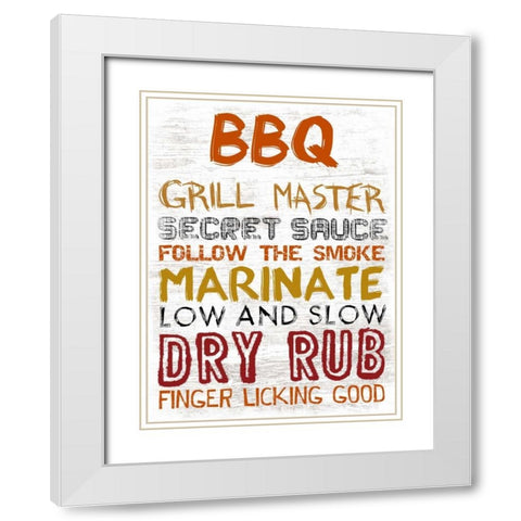 BBQ Board White Modern Wood Framed Art Print with Double Matting by Lewis, Sheldon