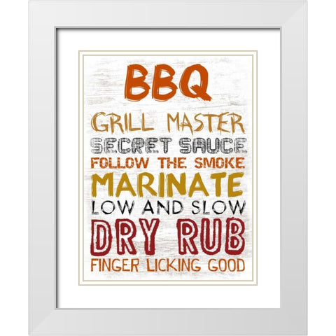 BBQ Board White Modern Wood Framed Art Print with Double Matting by Lewis, Sheldon