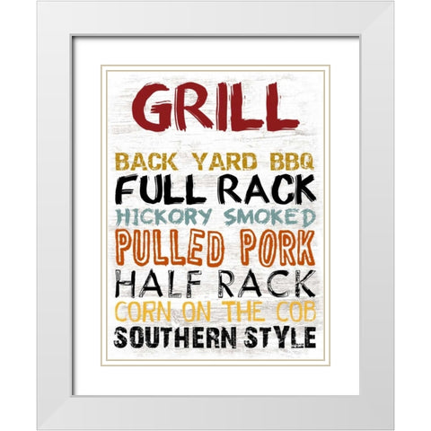 Grill Board White Modern Wood Framed Art Print with Double Matting by Lewis, Sheldon