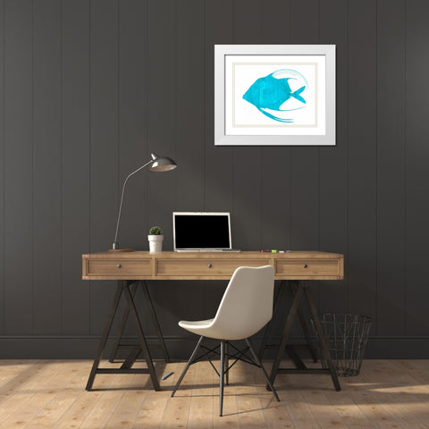 Angel Blue White Modern Wood Framed Art Print with Double Matting by Lewis, Sheldon