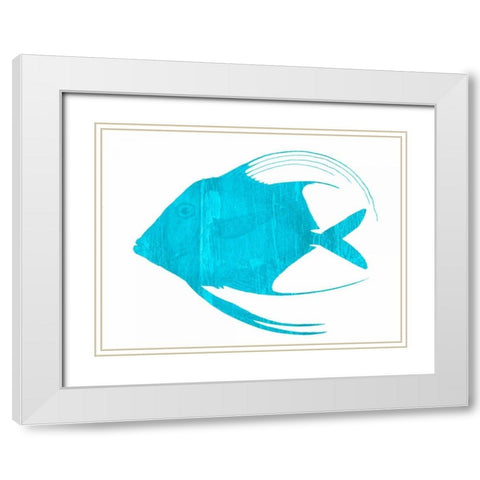Angel Blue White Modern Wood Framed Art Print with Double Matting by Lewis, Sheldon
