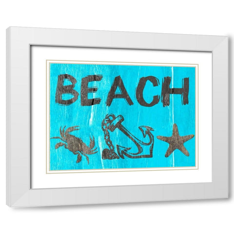 Tales From The Deep Blue White Modern Wood Framed Art Print with Double Matting by Lewis, Sheldon