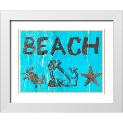Tales From The Deep Blue White Modern Wood Framed Art Print with Double Matting by Lewis, Sheldon
