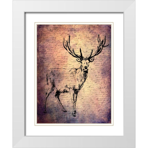 Vintage Lodge White Modern Wood Framed Art Print with Double Matting by Lewis, Sheldon