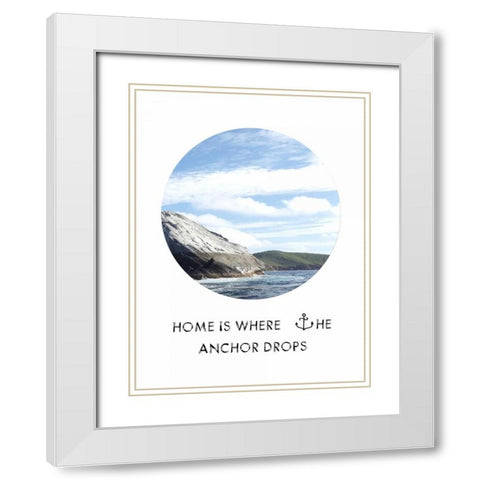 Where The Anchor Drops White Modern Wood Framed Art Print with Double Matting by Lewis, Sheldon