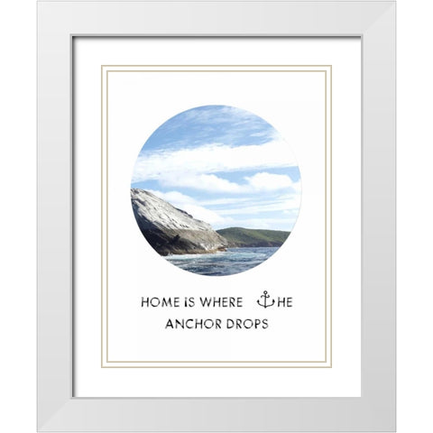 Where The Anchor Drops White Modern Wood Framed Art Print with Double Matting by Lewis, Sheldon