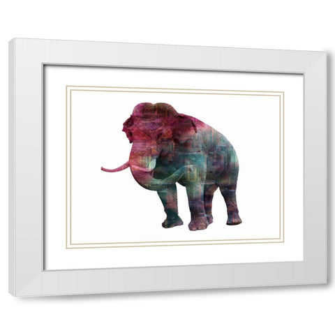Elephant Memory In Color White Modern Wood Framed Art Print with Double Matting by Lewis, Sheldon