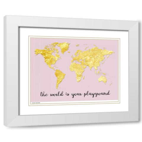 The World is Yours White Modern Wood Framed Art Print with Double Matting by Lewis, Sheldon