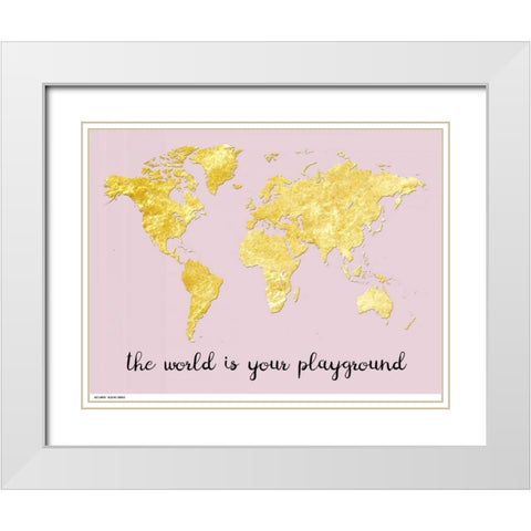 The World is Yours White Modern Wood Framed Art Print with Double Matting by Lewis, Sheldon