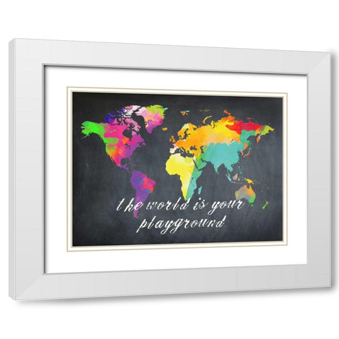 The World is Yours White Modern Wood Framed Art Print with Double Matting by Lewis, Sheldon