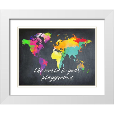 The World is Yours White Modern Wood Framed Art Print with Double Matting by Lewis, Sheldon