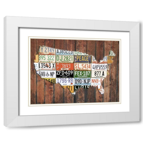 American Freeway White Modern Wood Framed Art Print with Double Matting by Lewis, Sheldon