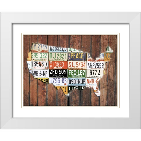 American Freeway White Modern Wood Framed Art Print with Double Matting by Lewis, Sheldon