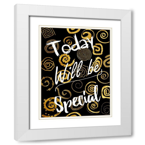 Today Is Golden White Modern Wood Framed Art Print with Double Matting by Lewis, Sheldon