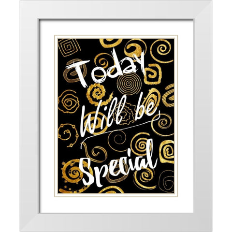 Today Is Golden White Modern Wood Framed Art Print with Double Matting by Lewis, Sheldon