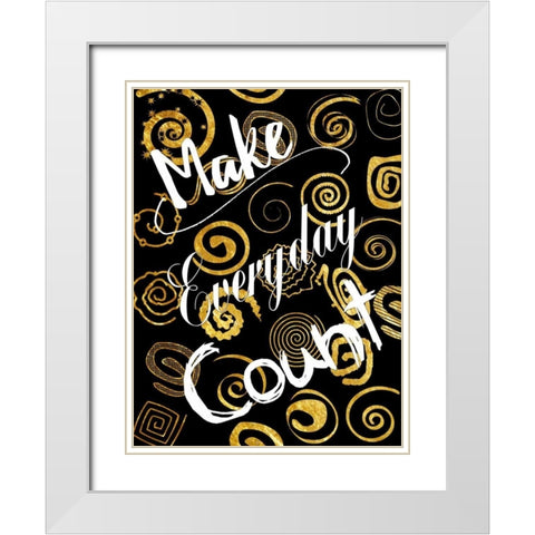 Everyday Is Golden White Modern Wood Framed Art Print with Double Matting by Lewis, Sheldon