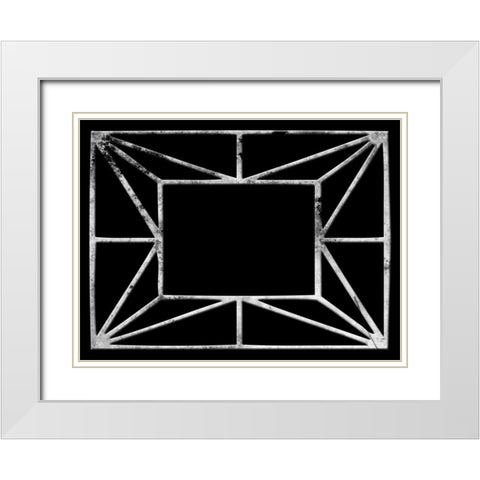 Transitional Geo White Modern Wood Framed Art Print with Double Matting by Lewis, Sheldon