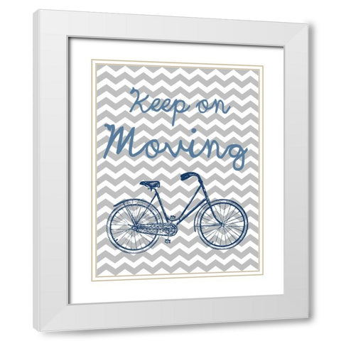 Keep On Moving White Modern Wood Framed Art Print with Double Matting by Lewis, Sheldon