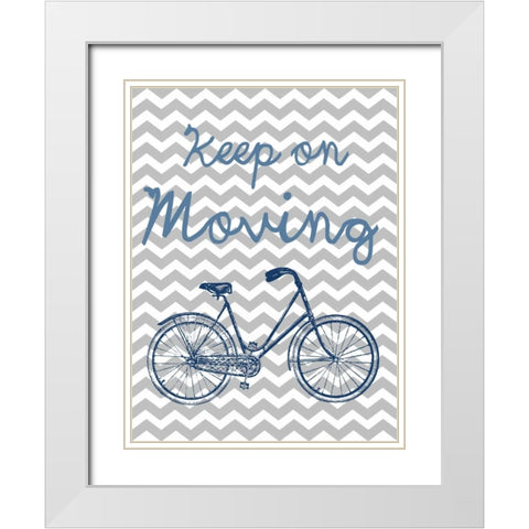 Keep On Moving White Modern Wood Framed Art Print with Double Matting by Lewis, Sheldon