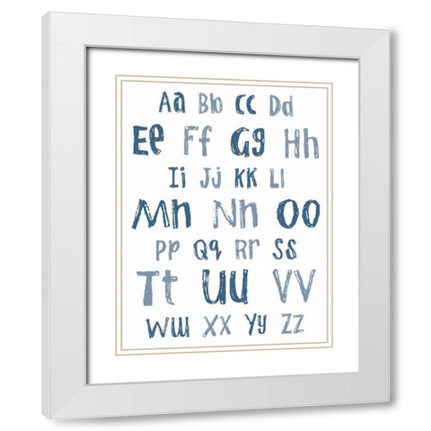 Now I know My ABC White Modern Wood Framed Art Print with Double Matting by Lewis, Sheldon