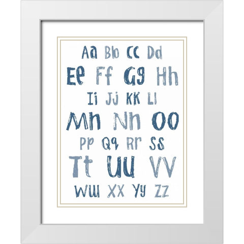 Now I know My ABC White Modern Wood Framed Art Print with Double Matting by Lewis, Sheldon