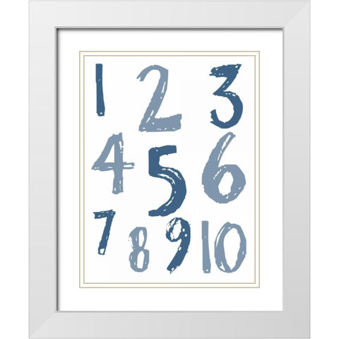 Whats Your Number White Modern Wood Framed Art Print with Double Matting by Lewis, Sheldon