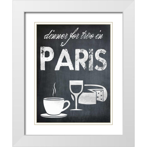 Dinner For Two White Modern Wood Framed Art Print with Double Matting by Lewis, Sheldon