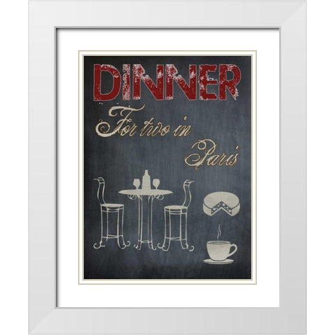 Parisian Dinner White Modern Wood Framed Art Print with Double Matting by Lewis, Sheldon