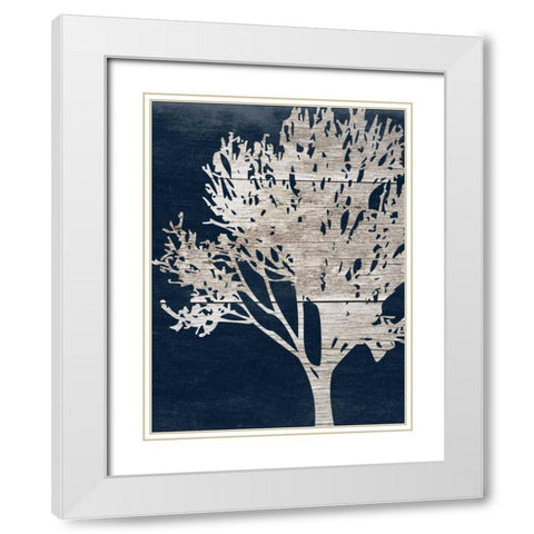 Contemporary Indigo Garden White Modern Wood Framed Art Print with Double Matting by Lewis, Sheldon