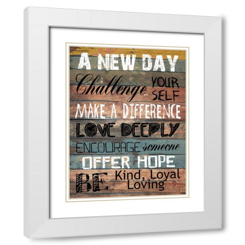 Words To Live By White Modern Wood Framed Art Print with Double Matting by Lewis, Sheldon