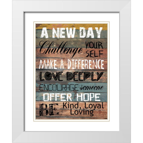 Words To Live By White Modern Wood Framed Art Print with Double Matting by Lewis, Sheldon
