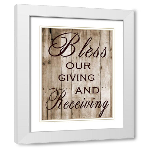 Our Giving White Modern Wood Framed Art Print with Double Matting by Lewis, Sheldon