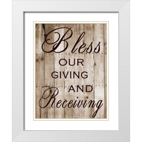 Our Giving White Modern Wood Framed Art Print with Double Matting by Lewis, Sheldon