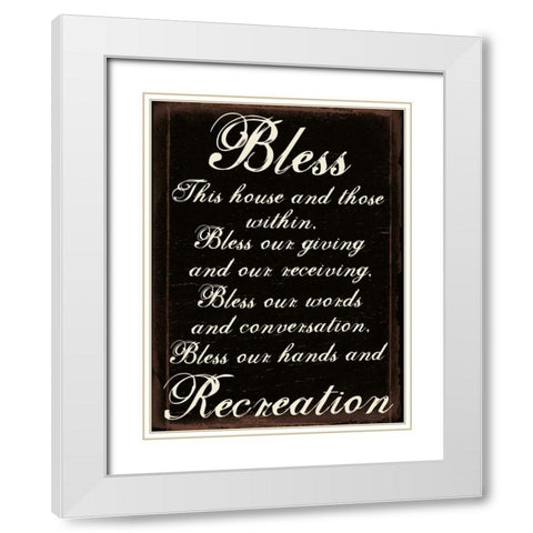 Bless A White Modern Wood Framed Art Print with Double Matting by Lewis, Sheldon